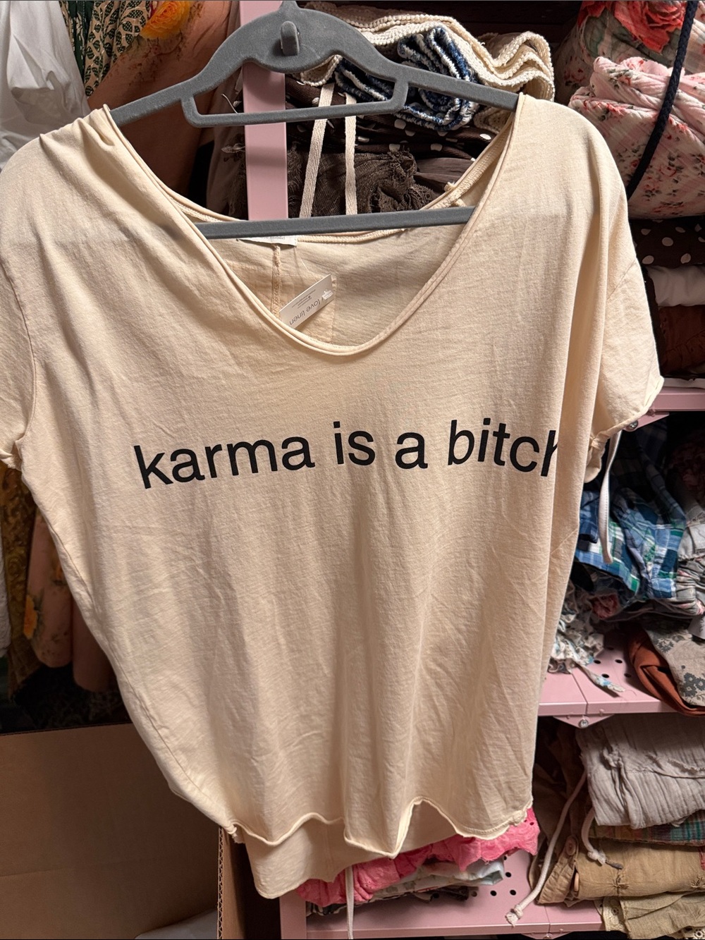 NWT I love linen tee Karma is a …..